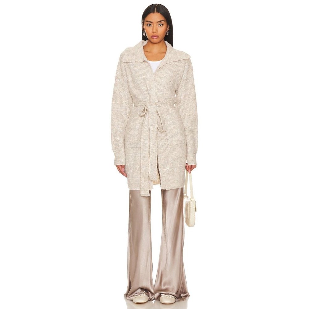 MORE TO COME Kara Wrap Cardigan in Oatmeal